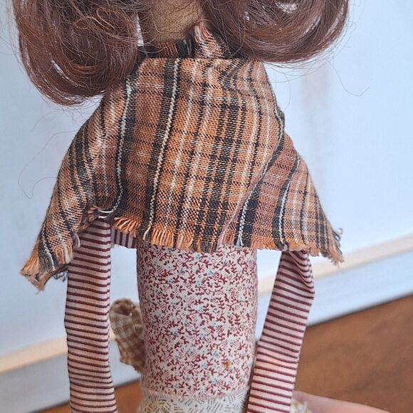 VTG Crazy Mountain Imports Folk Art Cloth Doll 21” Female Red Hat Plaid Shoes - Picture 16 of 16